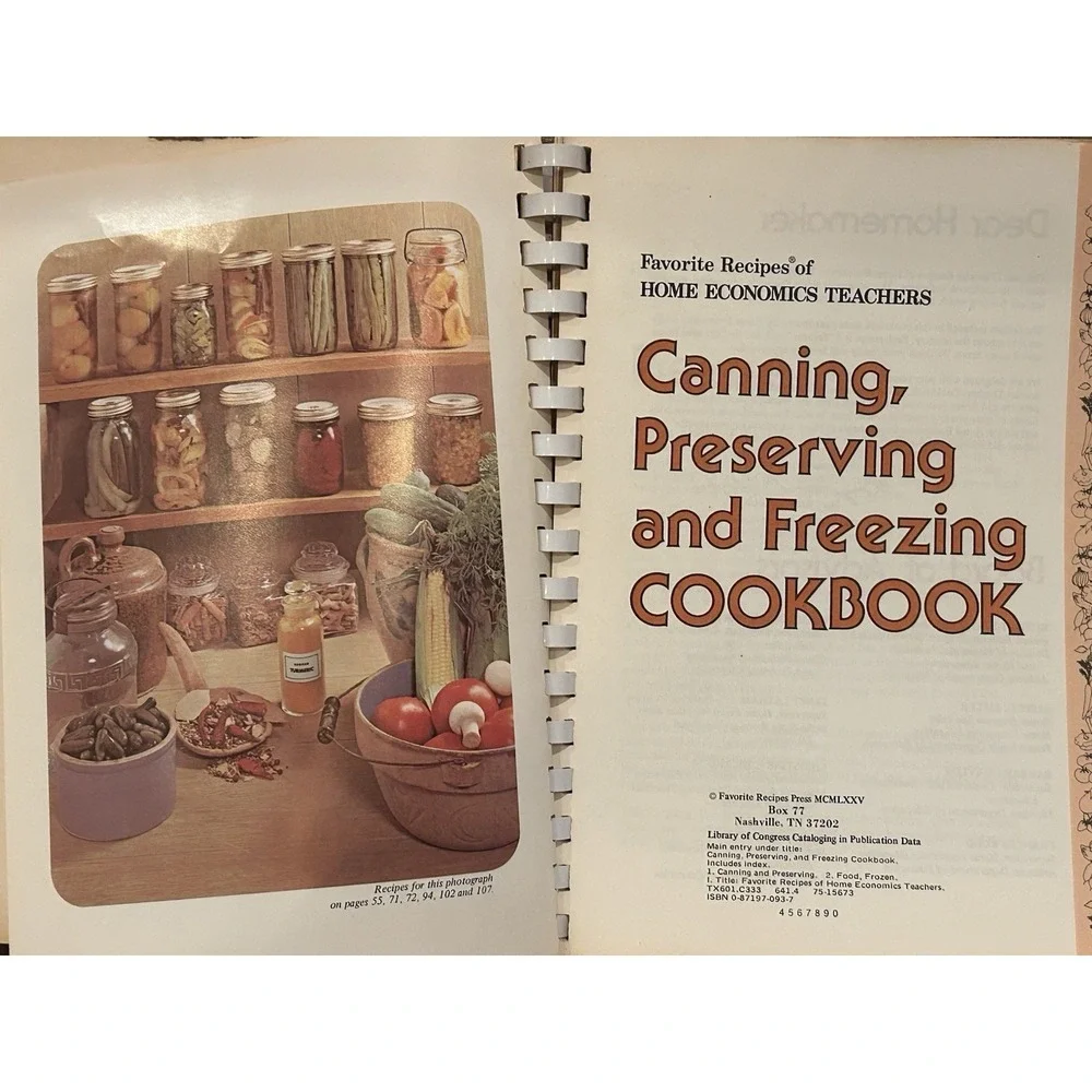 Vintage Canning Preserving and Freezing Cookbook - Home‎ Economics Teachers